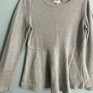 Crown & Ivy Grey Lightweight Peplum Sweater size Small